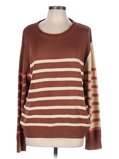 Pre-owned Assorted Brands Pullover Sweater In Brown