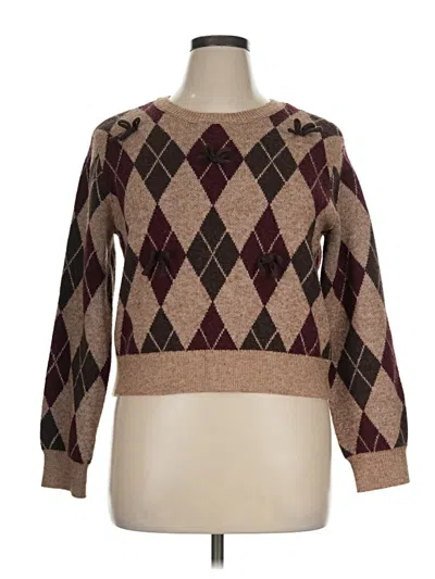 Pre-owned Assorted Brands Pullover Sweater In Brown