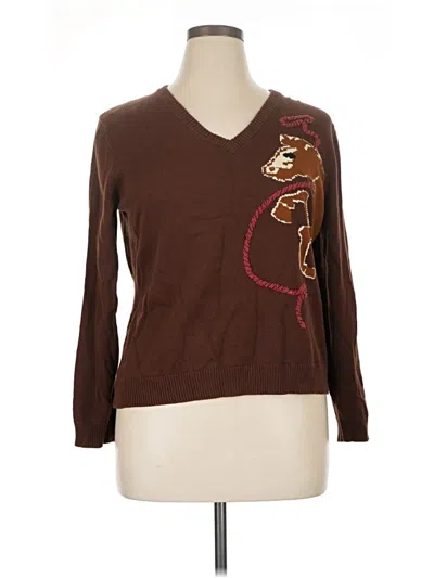 Pre-owned Assorted Brands Pullover Sweater In Brown