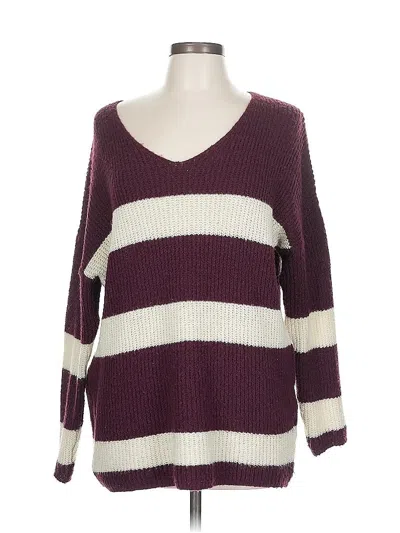 Pre-owned Assorted Brands Pullover Sweater In Burgundy