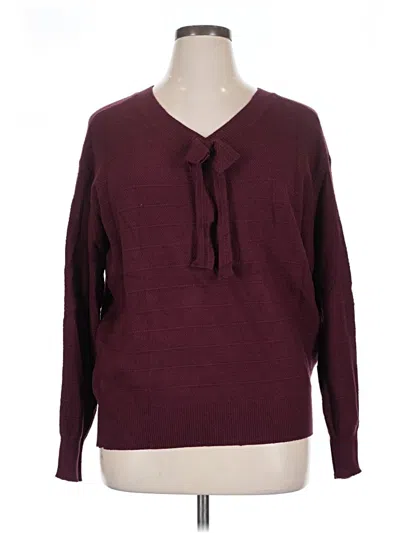 Pre-owned Assorted Brands Pullover Sweater In Burgundy