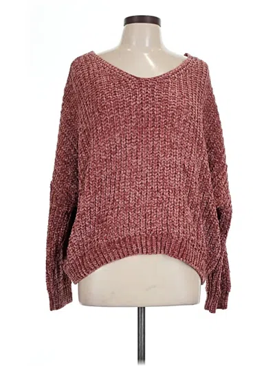 Pre-owned Assorted Brands Pullover Sweater In Burgundy