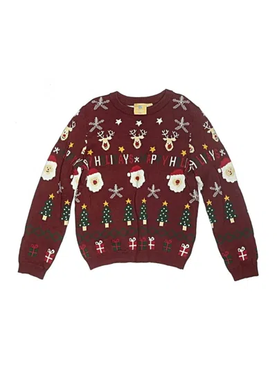 Pre-owned Assorted Brands Kids' Pullover Sweater In Burgundy