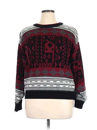 Pre-owned Assorted Brands Pullover Sweater In Burgundy