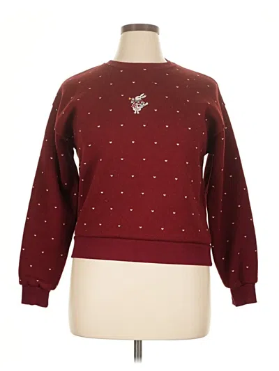 Pre-owned Assorted Brands Pullover Sweater In Burgundy