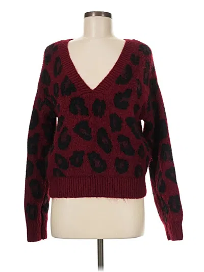 Pre-owned Assorted Brands Pullover Sweater In Burgundy
