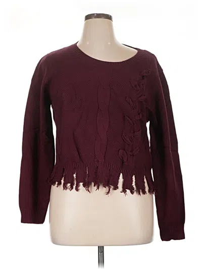 Pre-owned Assorted Brands Pullover Sweater In Burgundy