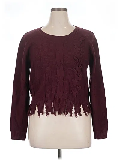 Pre-owned Assorted Brands Pullover Sweater In Burgundy