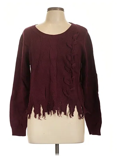 Pre-owned Assorted Brands Pullover Sweater In Burgundy