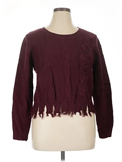 Assorted Brands Pullover Sweater In Burgundy