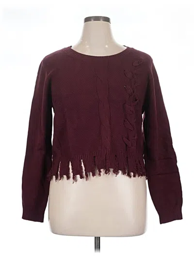 Assorted Brands Pullover Sweater In Burgundy
