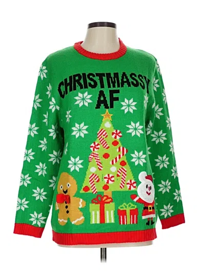 Pre-owned Assorted Brands Pullover Sweater In Green