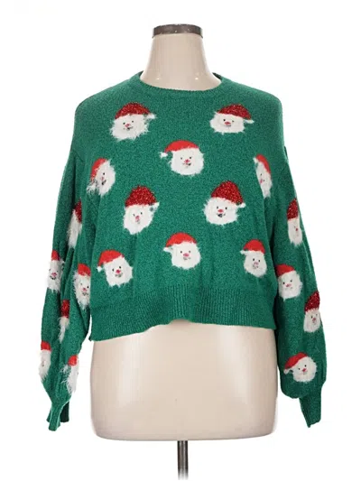 Pre-owned Assorted Brands Pullover Sweater In Green