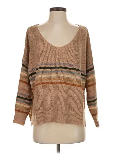 Pre-owned Assorted Brands Pullover Sweater In Tan