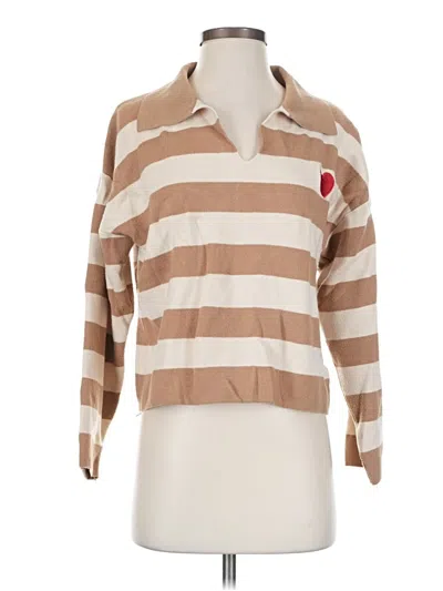 Pre-owned Assorted Brands Pullover Sweater In Tan