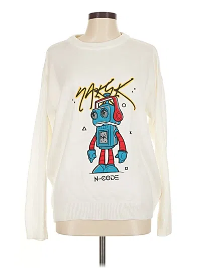 Pre-owned Assorted Brands Pullover Sweater In White