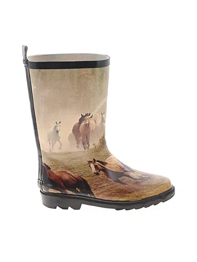 Pre-owned Assorted Brands Kids' Rain Boots In Brown