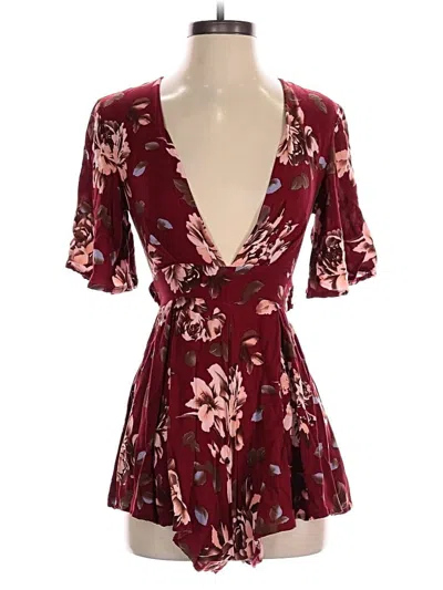 Pre-owned Assorted Brands Romper In Burgundy