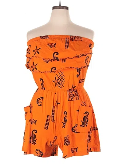 Pre-owned Assorted Brands Romper In Orange