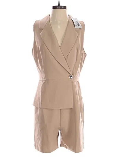 Pre-owned Assorted Brands Romper In Tan