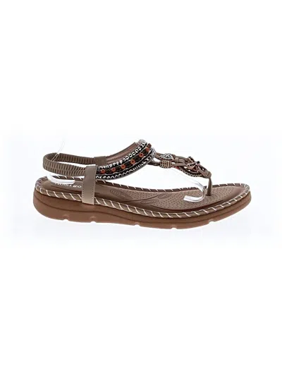 Pre-owned Assorted Brands Sandals In Brown