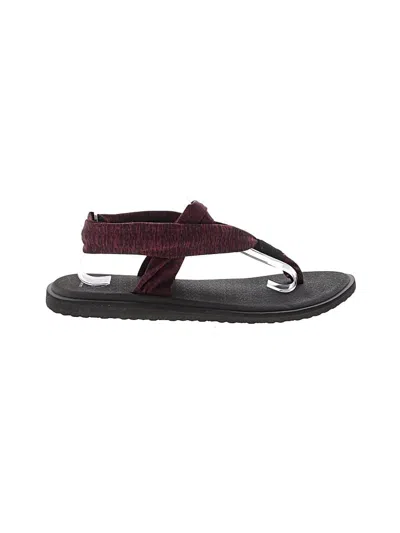 Pre-owned Assorted Brands Sandals In Burgundy