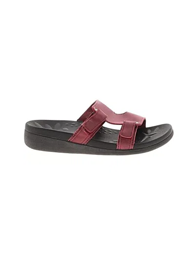 Pre-owned Assorted Brands Sandals In Burgundy