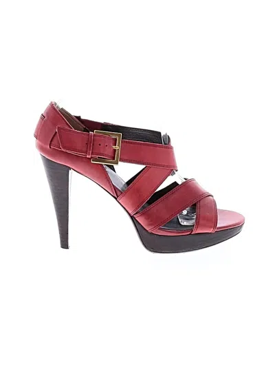 Pre-owned Assorted Brands Sandals In Burgundy