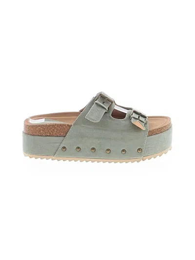 Pre-owned Assorted Brands Sandals In Green