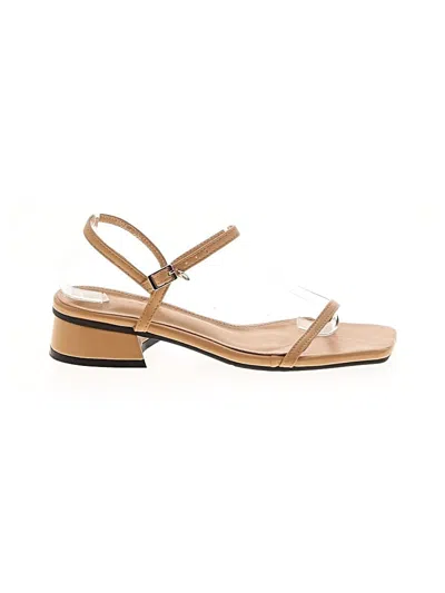 Pre-owned Assorted Brands Sandals In Tan