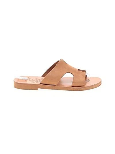 Pre-owned Assorted Brands Sandals In Tan