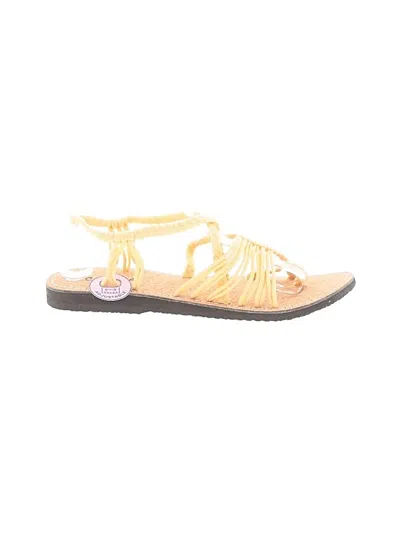 Pre-owned Assorted Brands Sandals In Yellow