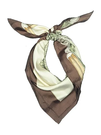 Pre-owned Assorted Brands Scarf In Brown