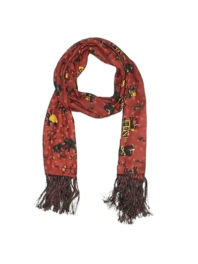 Pre-owned Assorted Brands Scarf In Burgundy