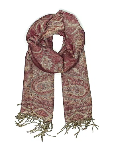 Pre-owned Assorted Brands Scarf In Burgundy