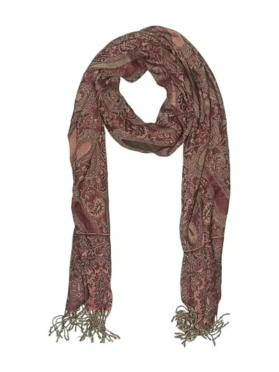 Pre-owned Assorted Brands Scarf In Burgundy