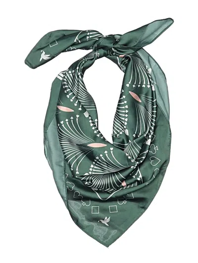 Pre-owned Assorted Brands Scarf In Green