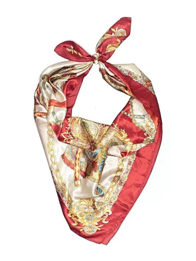 Pre-owned Assorted Brands Scarf In Red