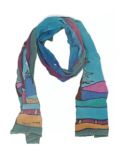 Pre-owned Assorted Brands Scarf In Teal