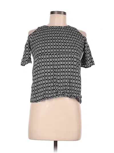 Pre-owned Assorted Brands Short Sleeve Blouse In Black