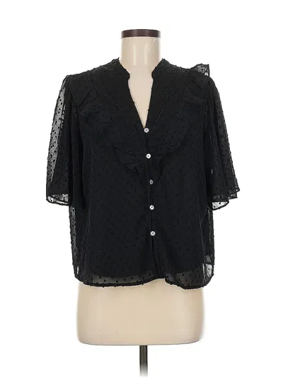 Pre-owned Assorted Brands Short Sleeve Blouse In Black