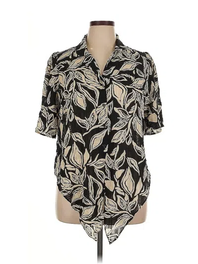 Pre-owned Assorted Brands Short Sleeve Blouse In Black