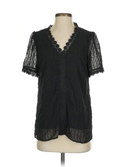 Pre-owned Assorted Brands Short Sleeve Blouse In Black
