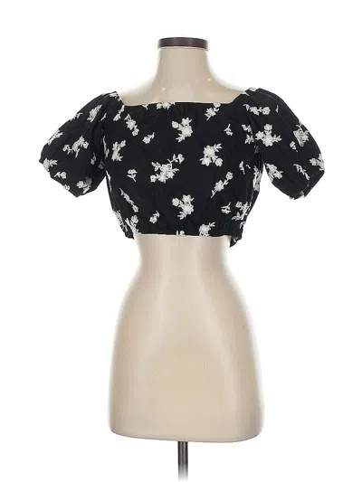 Pre-owned Assorted Brands Short Sleeve Blouse In Black