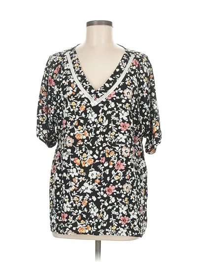 Pre-owned Assorted Brands Short Sleeve Blouse In Black