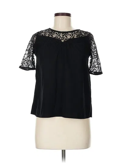 Pre-owned Assorted Brands Short Sleeve Blouse In Black