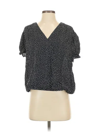 Pre-owned Assorted Brands Short Sleeve Blouse In Black