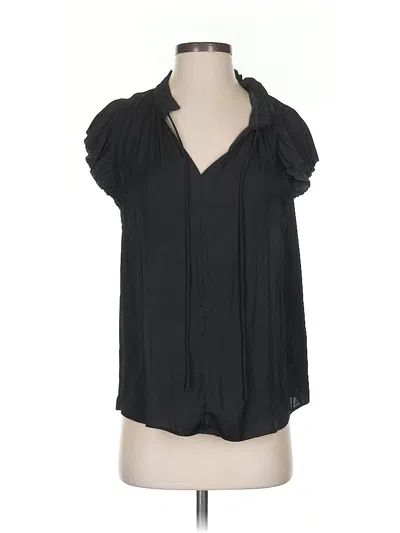 Pre-owned Assorted Brands Short Sleeve Blouse In Black