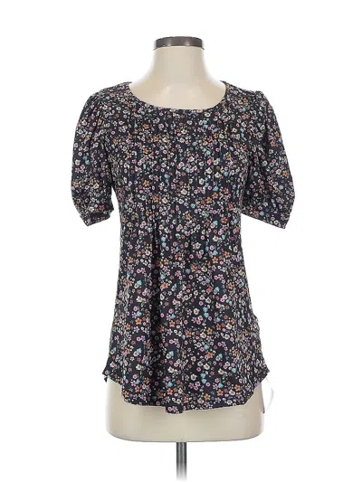 Pre-owned Assorted Brands Short Sleeve Blouse In Black