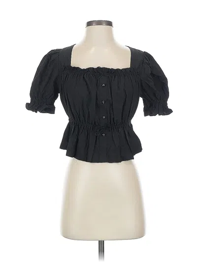 Pre-owned Assorted Brands Short Sleeve Blouse In Black